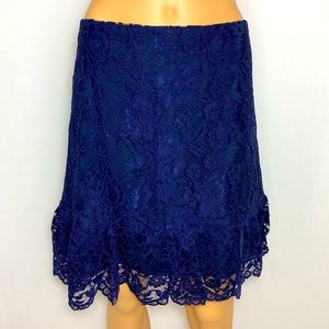 NWT! Draper James Nassau Navy Tulip Lace Skirt Sz 6